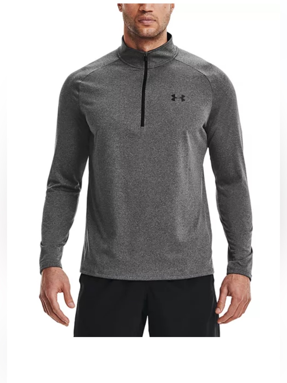 Under Armour Men’s UA Tech Half Zip Pullover Carbon Heather/Black Size Medium